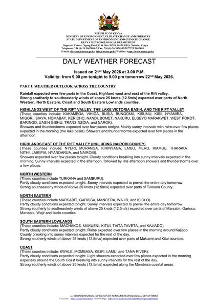 Daily Forecast valid 22nd May 2026